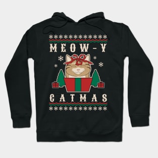 Merry Catmas ugly christmas design Hoodie